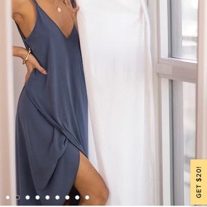 Washed high low blue dress